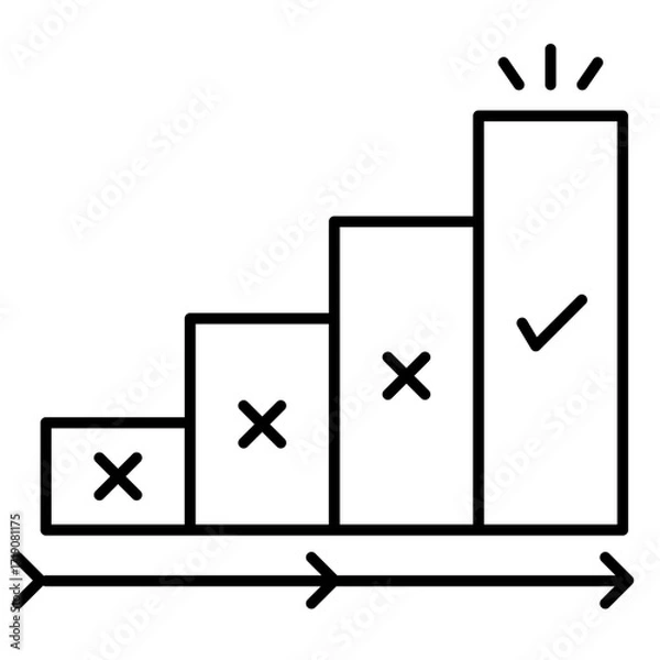 Fototapeta Trial and error icon