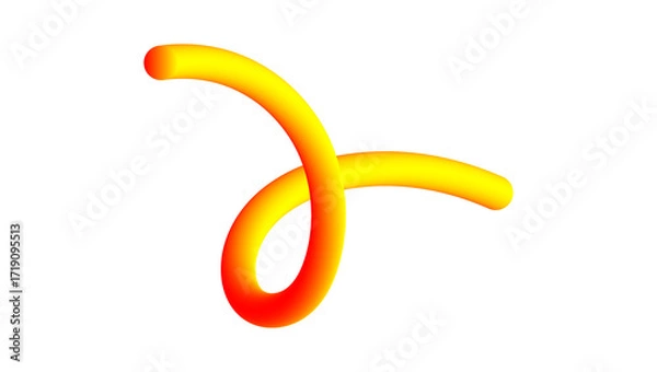 Fototapeta Glowing Neon 3D Tube Shape with Gradient Light Effect – Futuristic Colorful Spiral Artistic Design for Modern Digital Art, Technology, and Creative Backgrounds