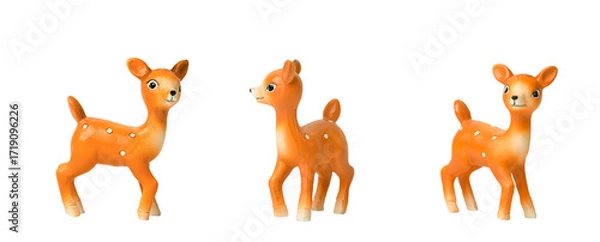 Obraz Toy deer made of plastic from different sides