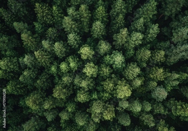 Obraz Dense forest canopy, aerial view (8)