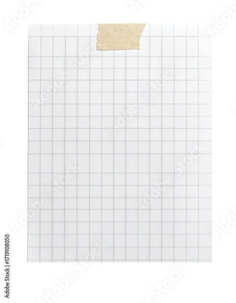 Fototapeta Blank gridded paper with tape