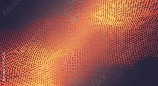 Obraz Abstract Wavy Dotted Background Modern Tech Visual for Presentations and Digital Designs