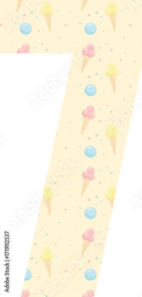 Fototapeta Festive numbers for birthdays. From 0 to 9. Vector illustration for cards, prints, and banners.