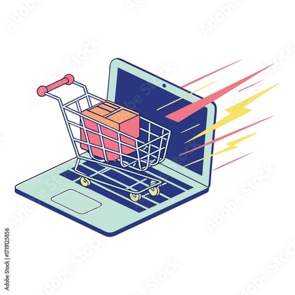 Obraz Digital Basket Flow