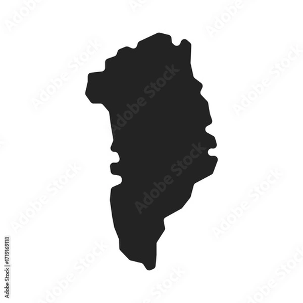 Obraz black greenland map icon with abstract coastline