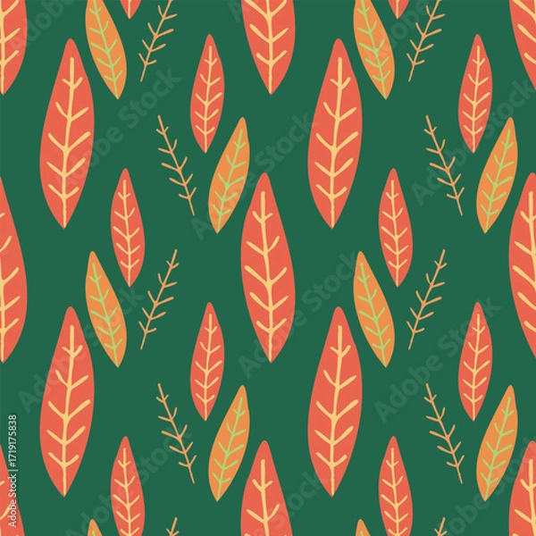 Fototapeta Seamless autumn foliage leaf pattern