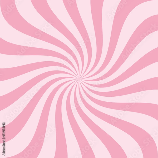 Fototapeta Candy pink spiral background. Strawberry ice cream pattern. Rose pastel pattern with smooth swirling curves. Soft, wavy, spiral design for banners, posters, templates. Abstract vector illustration.