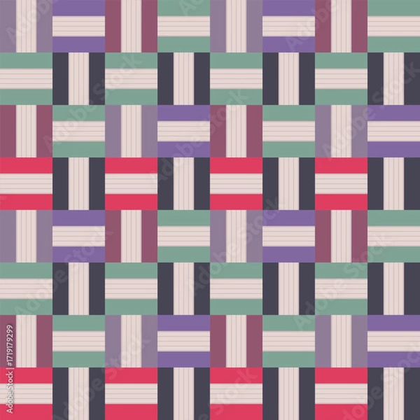 Fototapeta Japanese Pastel Weave Vector Seamless Pattern