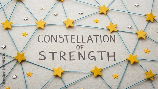 Fototapeta Creative Concept with Stars and Strings Representing Strength and Unity