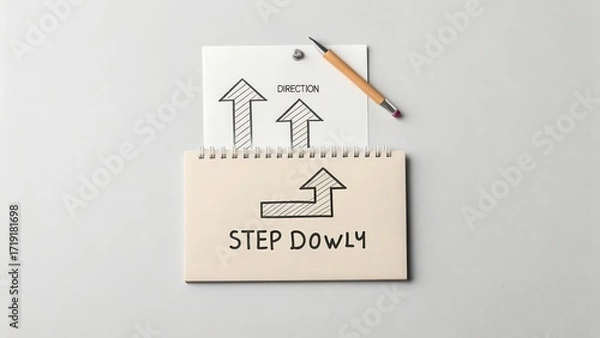Fototapeta Creative Direction in Business Strategy Step Dowly Concept