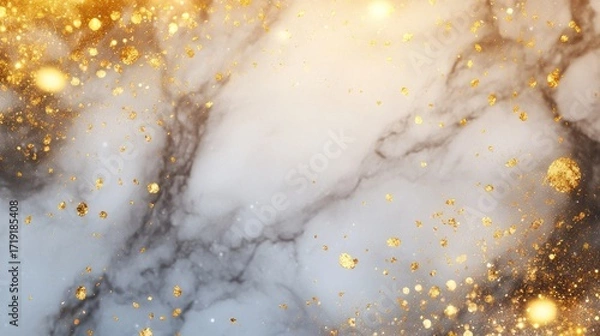 Fototapeta Golden Glitter and Marble Background for Elegant Design Projects