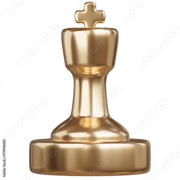 Fototapeta 3d render of Golden chess king collection