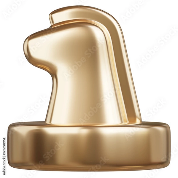 Fototapeta 3d render of Golden chess knight collection