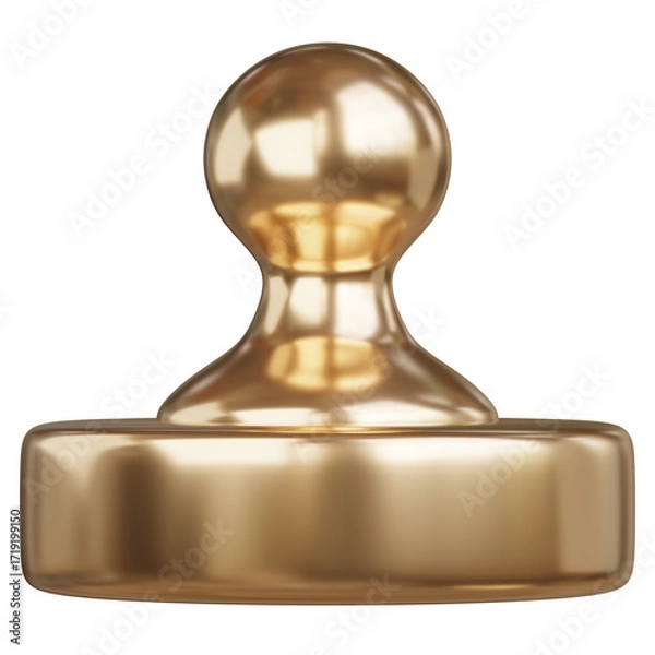 Fototapeta 3d render of Golden chess pawn