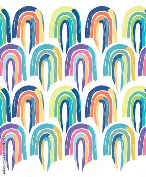 Obraz A versatile vector seamless pattern. This abstract design features vibrant, contrasting paint strokes on a white background, creating a dynamic and engaging texture perfect for any creative project.