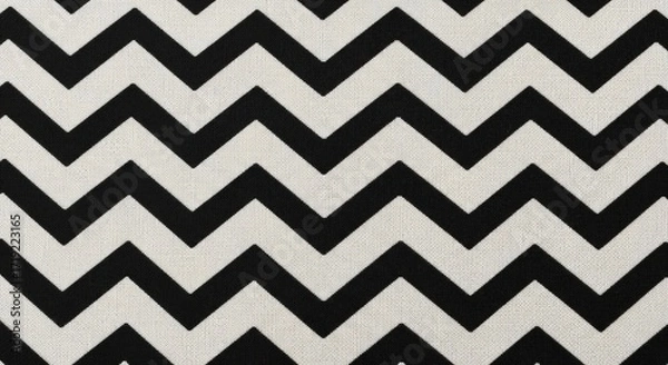 Fototapeta Black and White Chevron Pattern Fabric Texture.