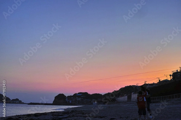Obraz 江ノ島の夕焼け