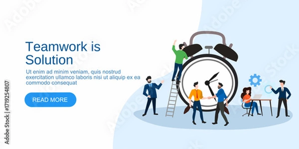 Fototapeta Team work business creative website promotion