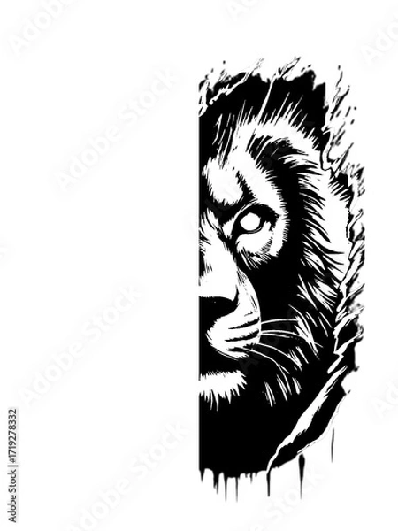 Fototapeta lion head vector illustration on isolated background