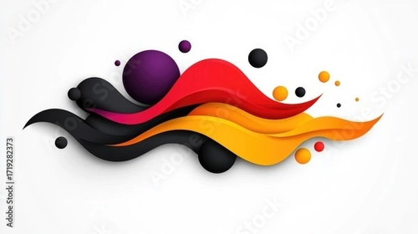 Fototapeta Professional creative agency branding with dynamic, abstract vector shapes on a perfectly white background