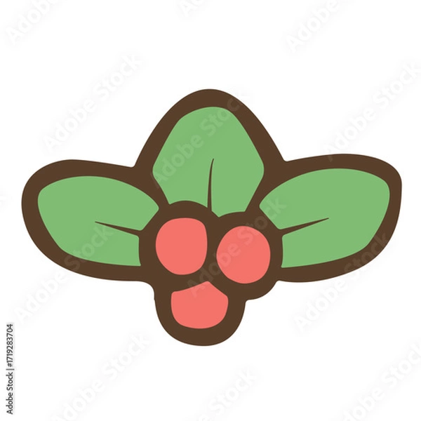 Fototapeta Coffee bean icon. Flat color design.