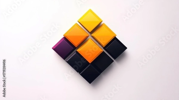 Fototapeta Startup technology logo with modern, sleek branding concept on a perfectly white background