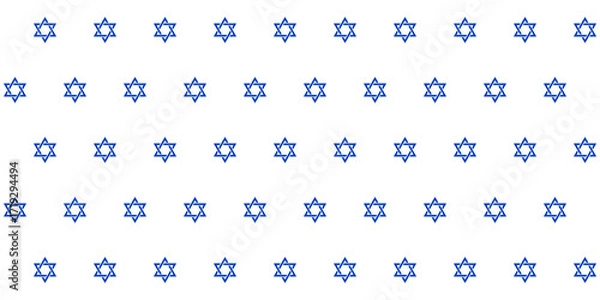 Obraz Seamless blue Star of David pattern. Star of David symbols are neatly aligned on a transparent background. Perfect for Jewish-themed designs, religious projects, and Hanukkah decorations. PNG. Vector