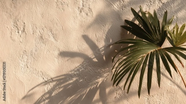 Fototapeta Exotic Jungle Foliage Frame with Sunlight and Natural Texture
