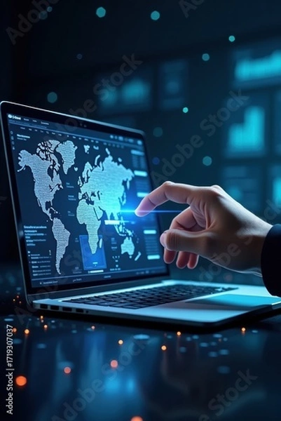 Fototapeta Global Data Analytics and Technology Innovation