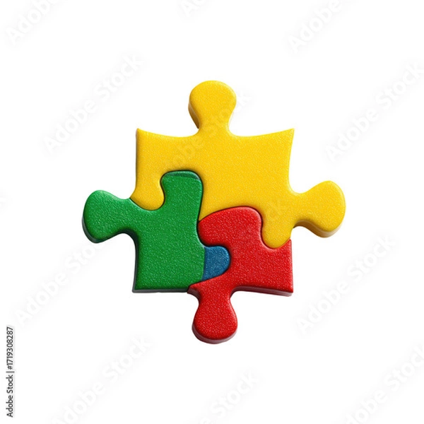 Obraz Colorful puzzle piece, three sections