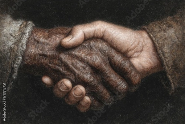 Obraz close up of old hands