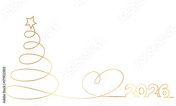 Fototapeta 2026 New Year lettering. Holiday greeting card,invitation, calendar, etc.vector illustration eps 10