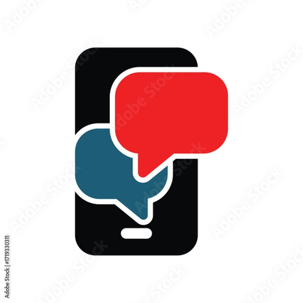 Fototapeta speech bubble phone icon logo vector moblie