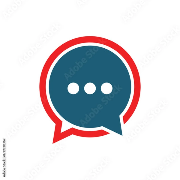 Obraz bubble chat text icon logo vector
