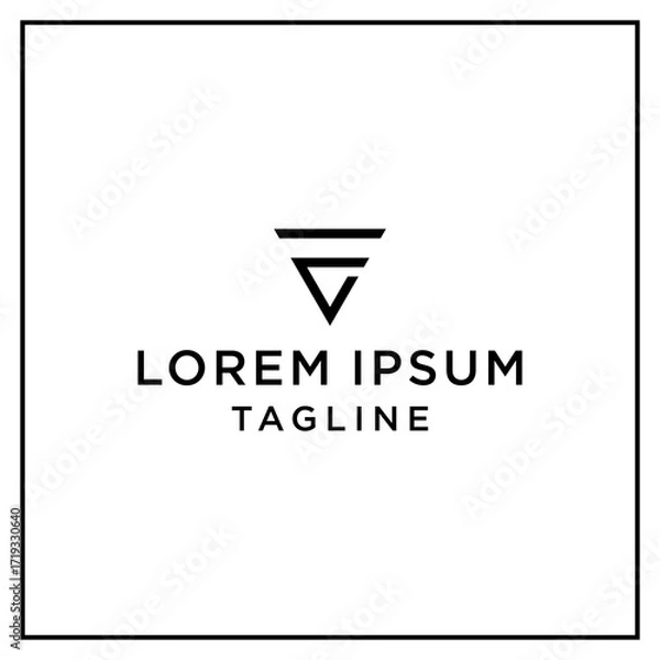 Fototapeta fv or fg triangle logo
