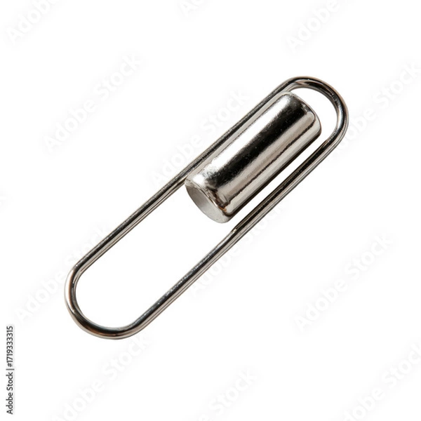 Fototapeta Chrome metal oblong object with a central cylinder