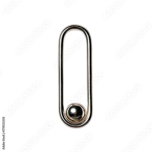 Fototapeta Silver oval loop with central ball