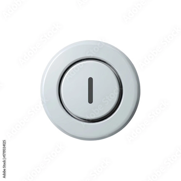 Fototapeta Circular, light gray switch with a vertical bar