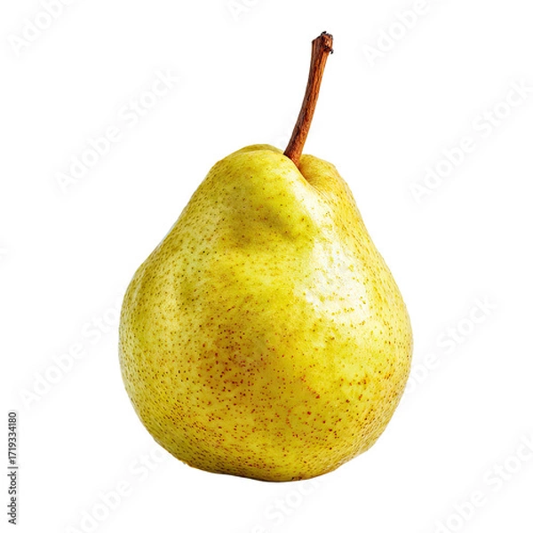 Fototapeta Single ripe yellow pear, front view