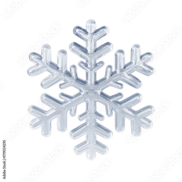 Fototapeta Detailed, symmetrical, 3D snowflake design