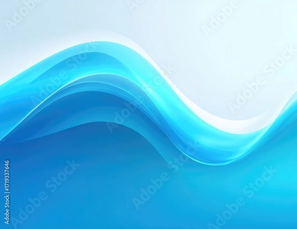 Obraz Light blue wavy lines on a light background