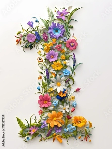 Fototapeta Flower numbers