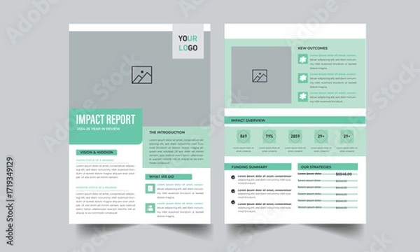 Obraz Modern Blue Yellow Education Newsletter | EPS