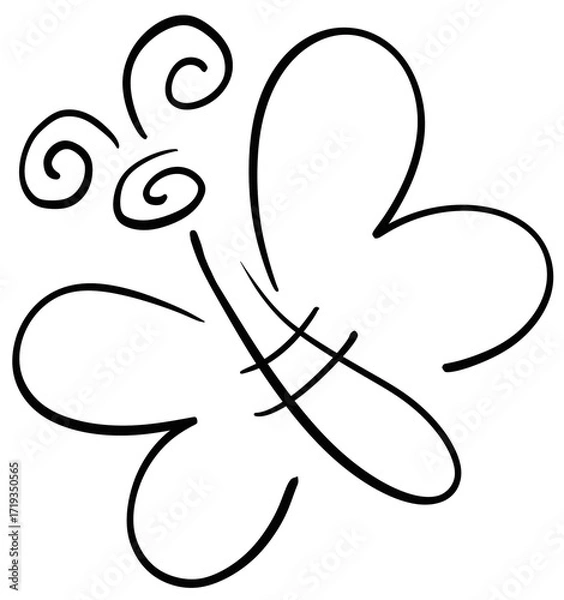 Fototapeta Butterfly minimal line