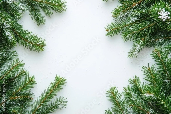 Fototapeta Christmas tree branches background christmas green.