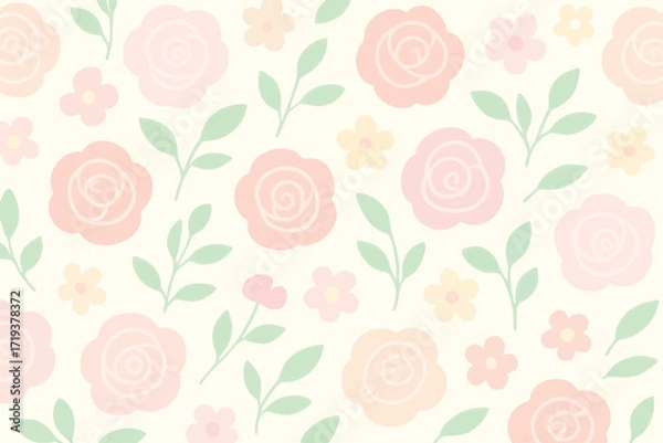 Fototapeta seamless pattern with flowers