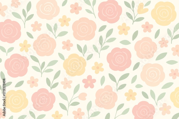Fototapeta seamless pattern with flowers
