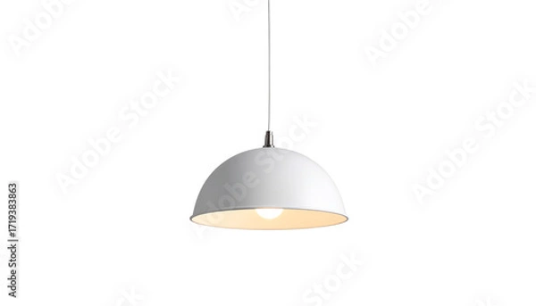 Fototapeta White Pendant Lamp isolated on solid white background in Png