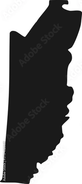 Fototapeta Black silhouette map of Belize country shape outline isolated vector