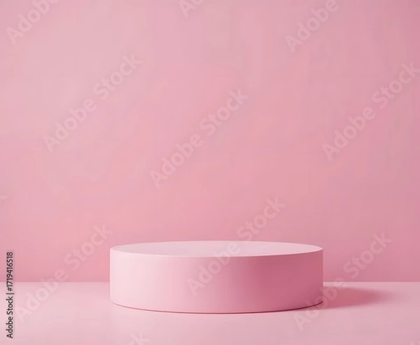 Fototapeta Stunning pastel pink podium invites you to showcase your product against a modern, minimalist backdrop perfect for elegant, professional advertising campaigns